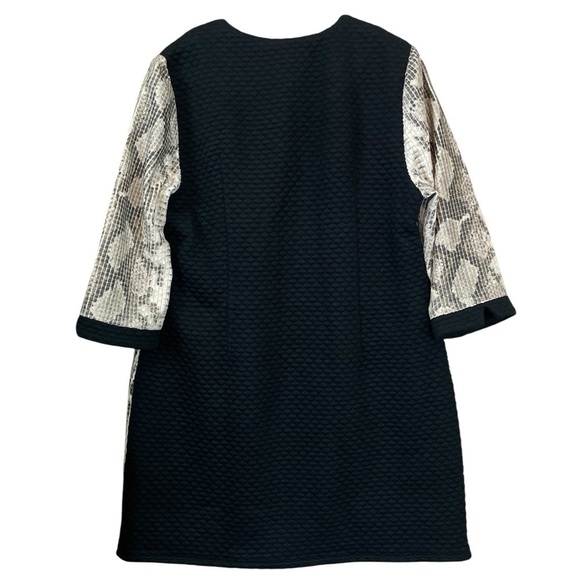 Luii Snake Animal Print Faux Suede Quilted Textured Jacket Beige Black Size M - Picture 2 of 10